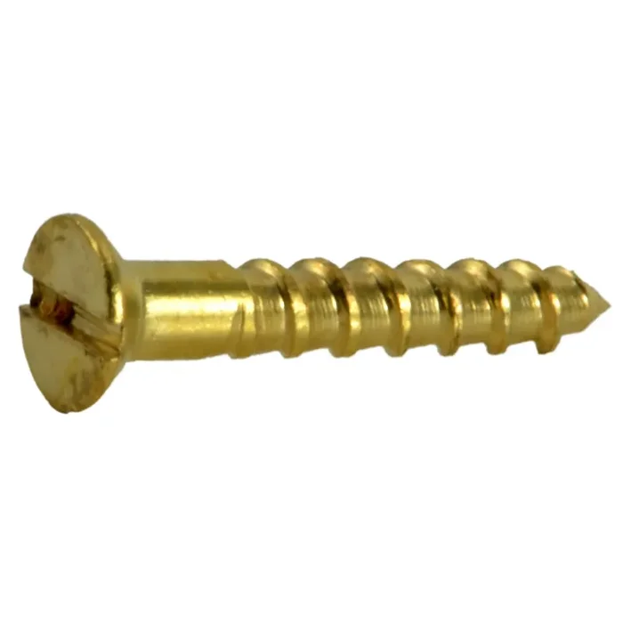 0 x 3/8″ Brass Slotted Flat Head Wood Screws