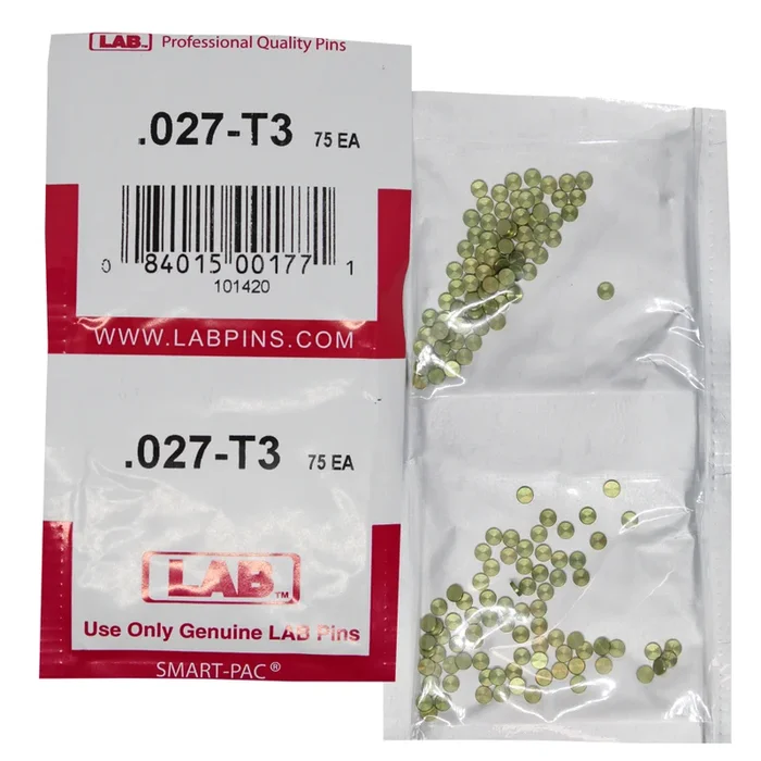 .027 Top Pin – Color-Coded Brass Alloy – 150 Smart Pack