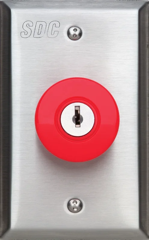 1-1/2in Mushroom Push Button Switch – Security Door Controls