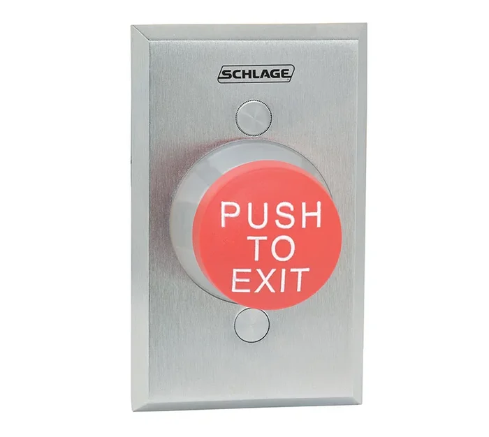 1-1/4″ Heavy Duty Delay Action Black Pushbutton Aluminum Finish by Schlage Electronics