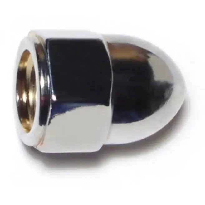 1/2″-13 Chrome Plated Grade 2 / A307 Steel Coarse Thread Acorn Cap Nuts