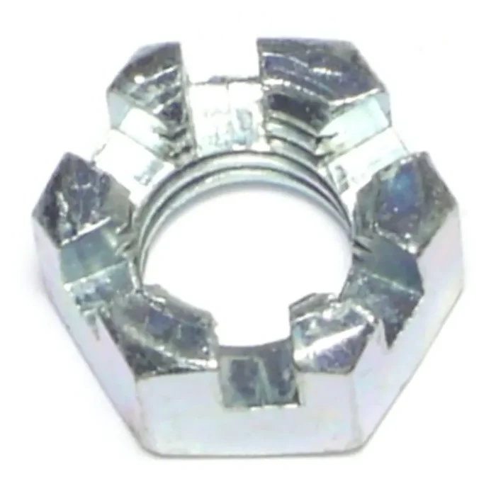 1/2″-13 Zinc Plated Steel Coarse Thread Slotted Hex Nuts