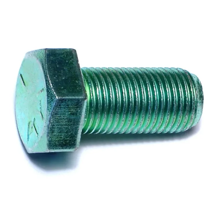 1/2″-20 x 1″ Green Rinsed Zinc Plated Grade 5 Steel Fine Thread Hex Cap Screws
