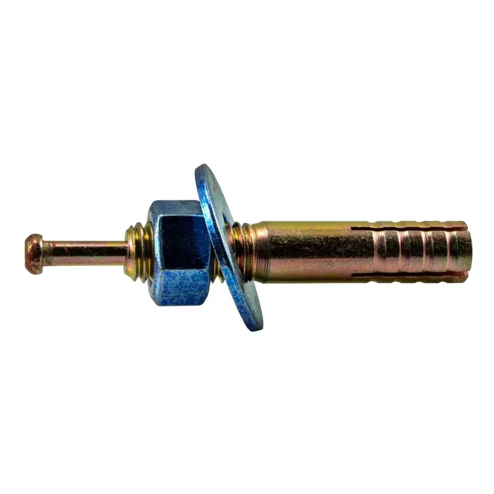 1/2″ x 2-3/4″ Zinc Plated Steel Blue Hammer Drive Anchors with Nuts and Washers
