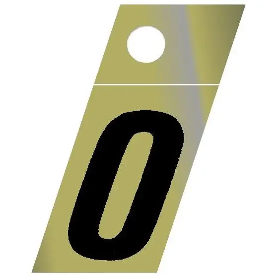 1.25″ – 0 Slanted Gold Numbers