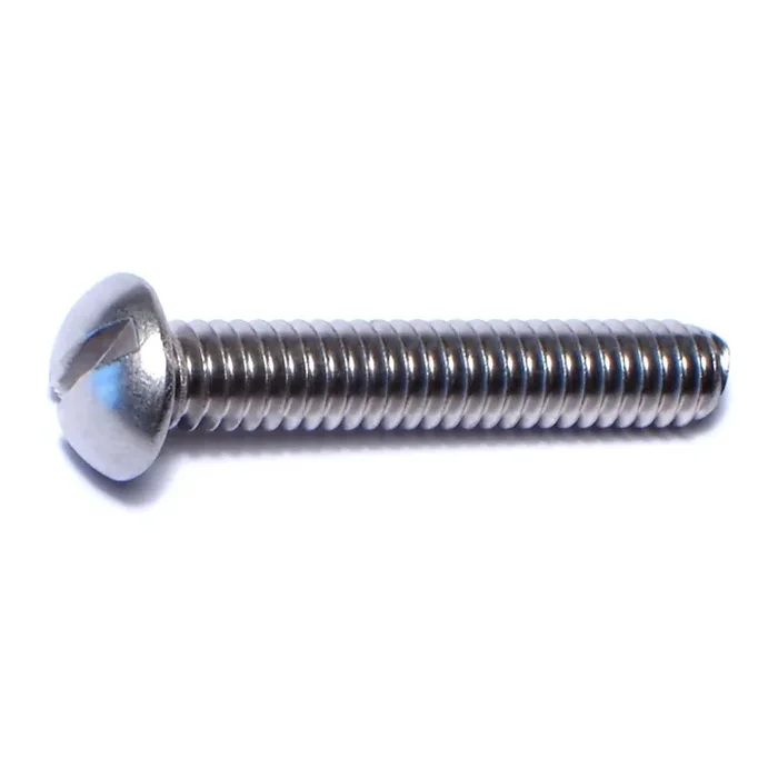 1/4″-20 x 1-1/2″ 18-8 Stainless Steel Coarse Thread Slotted Round Head Machine Screws