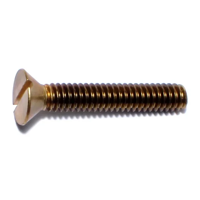 1/4″-20 x 1-1/2″ Brass Coarse Thread Slotted Flat Head Machine Screws
