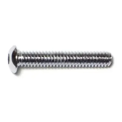 1/4″-20 x 1-1/2″ Chrome Plated Grade 8 Steel Coarse Thread Button Head Socket Cap Screws