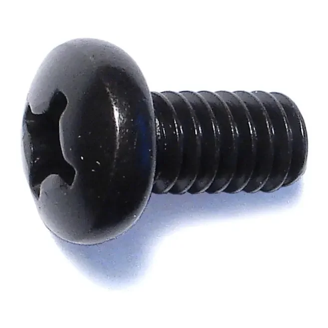 1/4″-20 x 1/2″ Black Oxide Steel Coarse Thread Phillips Pan Head Machine Screws