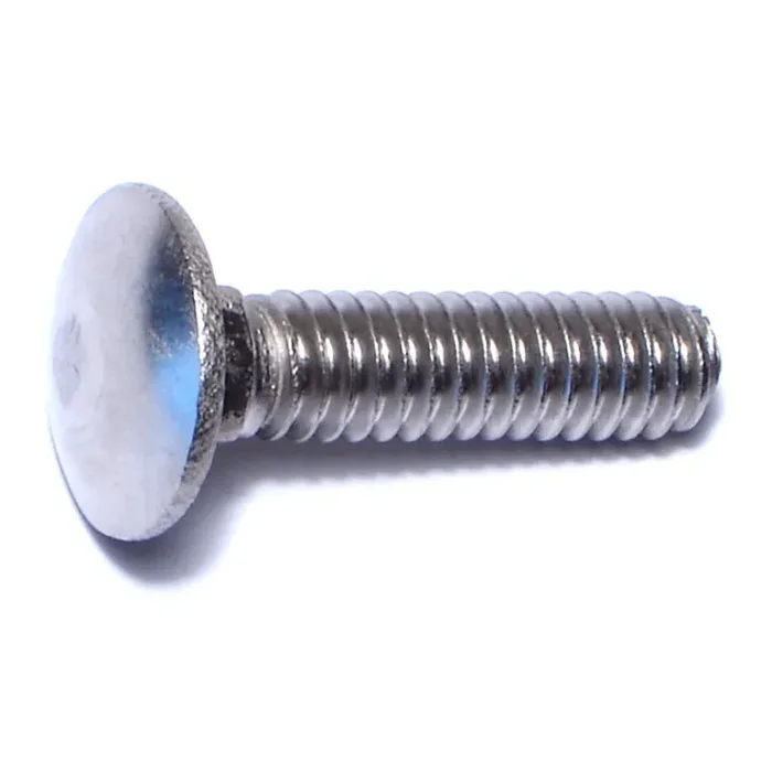 1/4″-20 x 1″ 18-8 Stainless Steel Coarse Thread Carriage Bolts