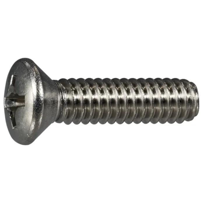 1/4″-20 x 1″ 18-8 Stainless Steel Coarse Thread Phillips Oval Head Machine Screws