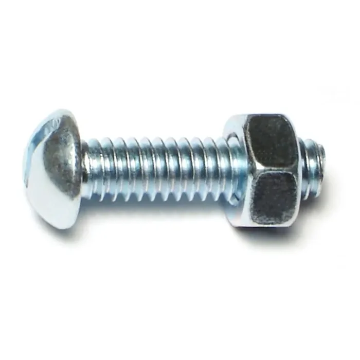 1/4″-20 x 1″ Zinc Plated Steel Coarse Thread Slotted Round Head Machine Screws