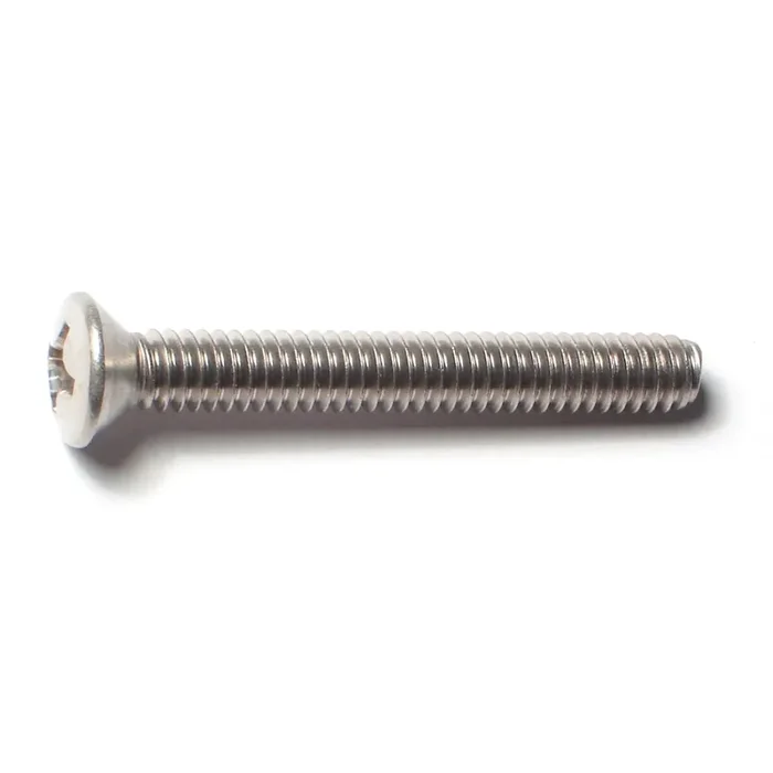 1/4″-20 x 2″ 18-8 Stainless Steel Coarse Thread Phillips Oval Head Machine Screws