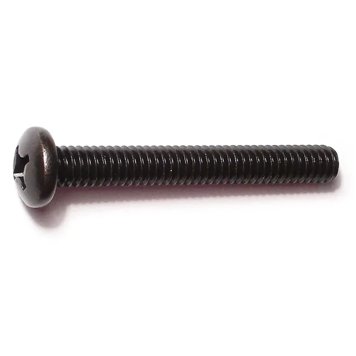 1/4″-20 x 2″ Black Oxide Steel Coarse Thread Phillips Pan Head Machine Screws
