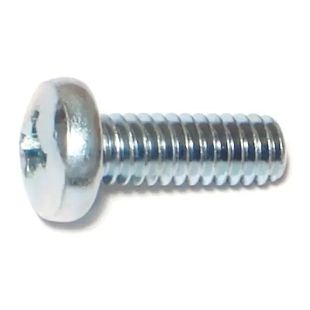 1/4″-20 x 3/4″ Zinc Plated Steel Coarse Thread Phillips Pan Head Machine Screws