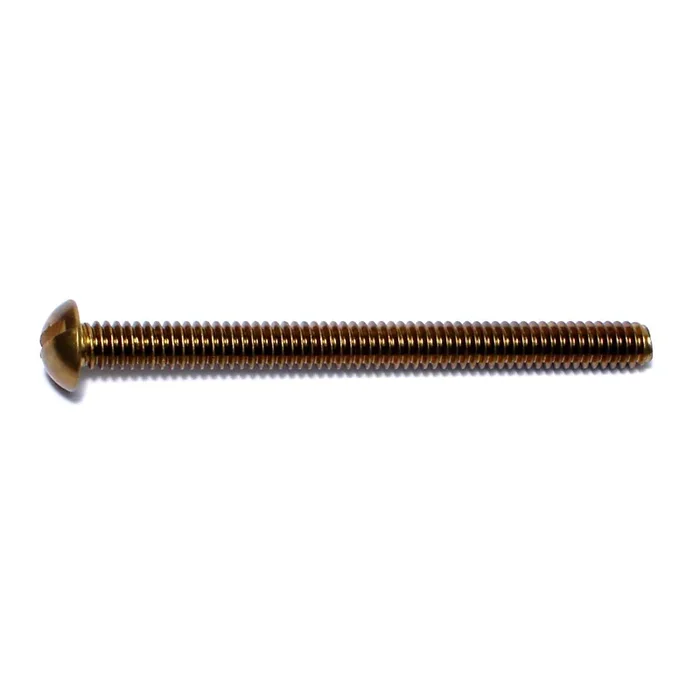 1/4″-20 x 3″ Brass Coarse Thread Slotted Round Head Machine Screws