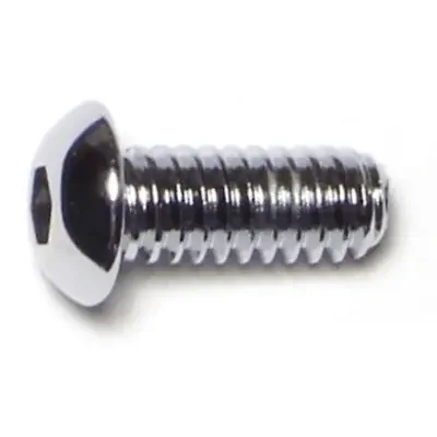 1/4″-20 x 5/8″ Chrome Plated Grade 8 Steel Coarse Thread Button Head Socket Cap Screws
