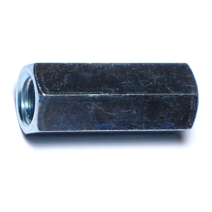1/4″-20 x 7/16″ x 1-3/4″ Zinc Plated Steel Coarse Thread Rod Coupling Nuts