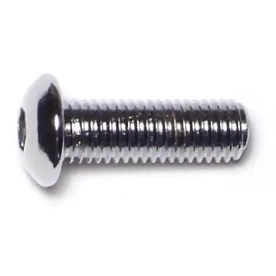 1/4″-28 x 3/4″ Chrome Plated Grade 8 Steel Fine Thread Button Head Socket Cap Screws