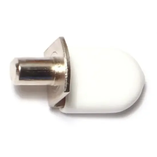 1/4″ x 1/2″ White Cushioned Nickel Plated Steel Shelf Supports