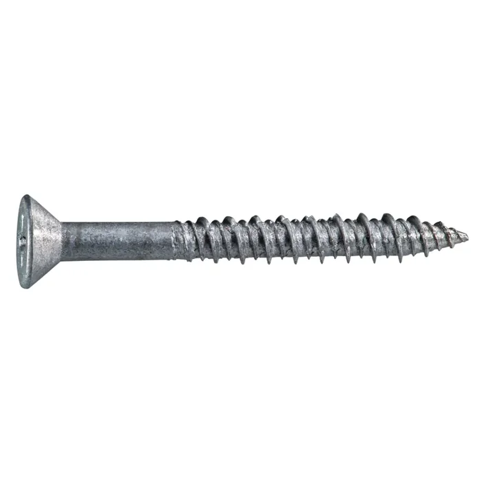 1/4″ x 2-1/4″ 410 Stainless Steel Coarse Thread Phillips Flat Head Concrete Screws