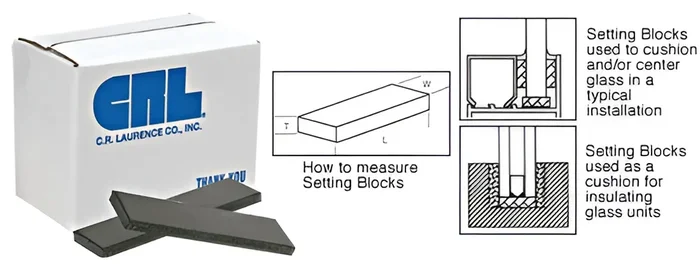 1/4″ x 3/8″ x 4″ Neoprene Setting Blocks – 80 Durometer by C.R. Laurence