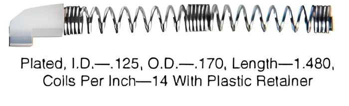 1.48″ Long Slide Bolt Spring with Plastic Retainer – 100 Bulk | C.R. Laurence