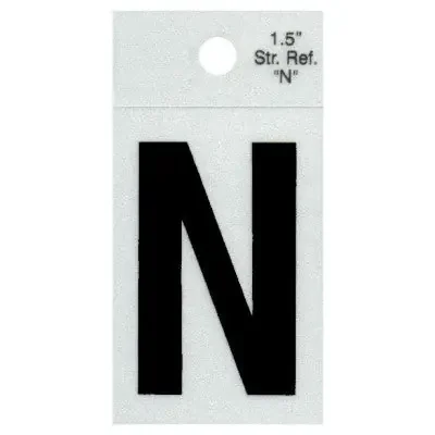1.5″ – N Straight Black Reflective Letters