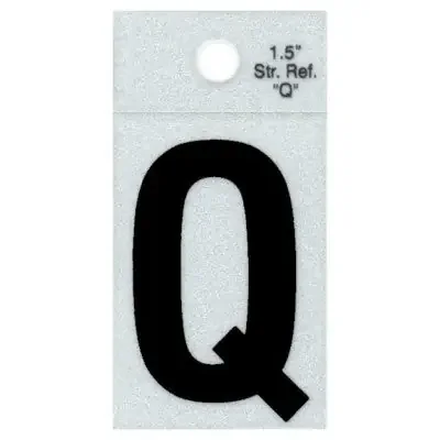 1.5″ – Q Straight Black Reflective Letters