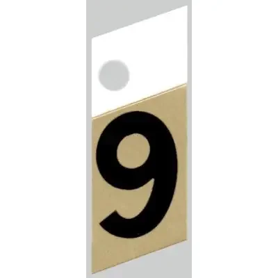 1″ – “9” Slanted Black & Gold Numbers