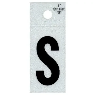 1″ – “S” Straight Black Reflective Letters