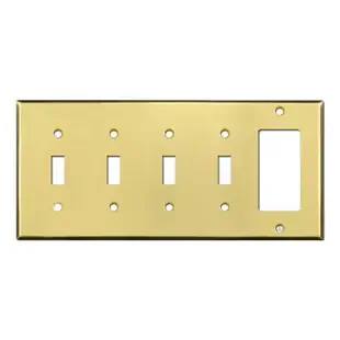 1-Decora 4-Toggle Light Switch Cover – Satin Brass