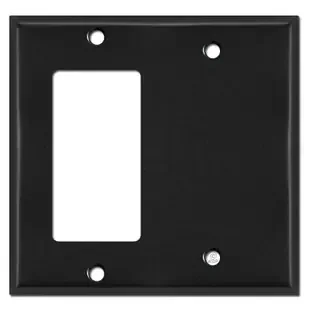 1 Decora Rocker & 1 Blank Combo Wall Switch Faceplates – Black