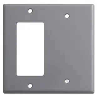 1 Decora Rocker & Half Blank Combo Wall Switch Plates – Gray