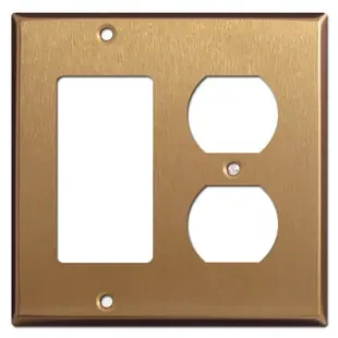 1 Decora Rocker Switch 1 Duplex Outlet Wallplates – Satin Bronze