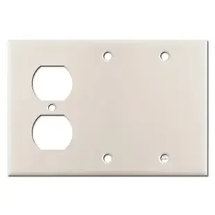 1 Duplex 2 Blank Switchplate – Light Almond