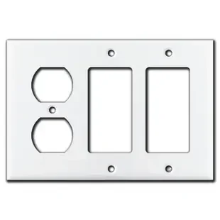 1 Duplex Outlet & 2 GFCI Decora Rocker Switch Plates – White