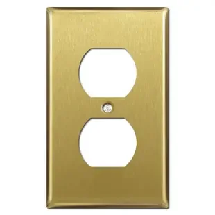 1 Duplex Outlet Cover Switch Plate – Satin Brass