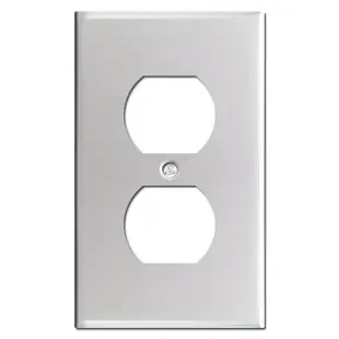 1 Duplex Outlet Switch Plate – Brushed Aluminum