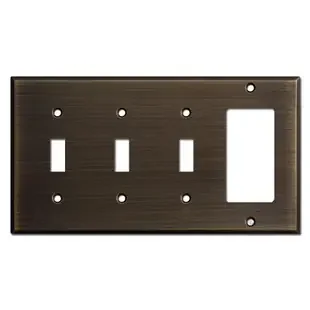 1 GFCI 3 Toggle Switch Plate – Oil Rubbed Bronze
