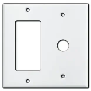1 GFCI Decora Rocker & 5/8″ Phone Cable Switch Plates – White
