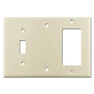 1 GFCI Rocker 1 Blank 1 Toggle Switchplate – Ivory