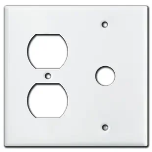 1 Outlet 1 Telephone Cable Wall Cover Plates – White