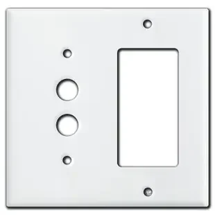 1 Push Button 1 Rocker Wall Plate Covers – White