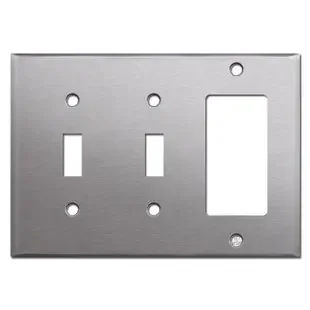 1 Rocker 2 Toggle Wall Plate – Spec Grade Stainless Steel
