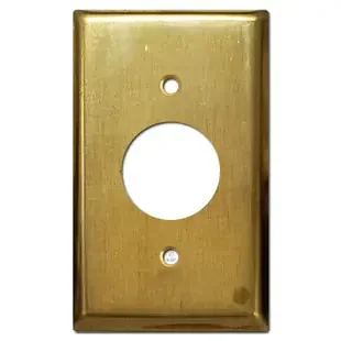 1 Round Outlet Cover Plate – Natural Raw Brass