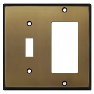 1 Toggle & 1 Decora Rocker Combo Switch Plates – Antique Brass