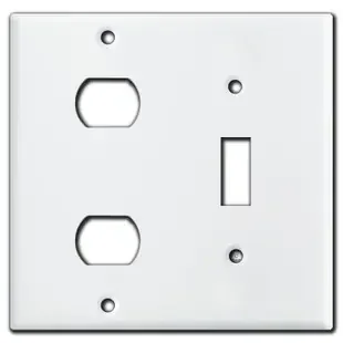 1 Toggle & 2 Opening Despard Switch Wall Plate – White