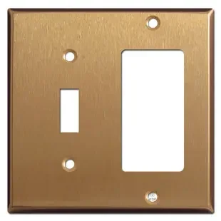 1 Toggle & GFI Decora Outlet Combo Cover Plates – Satin Bronze