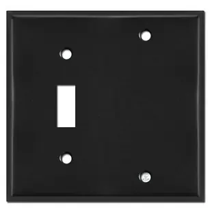 1 Toggle 1 Blank Light Switch Plates – Black